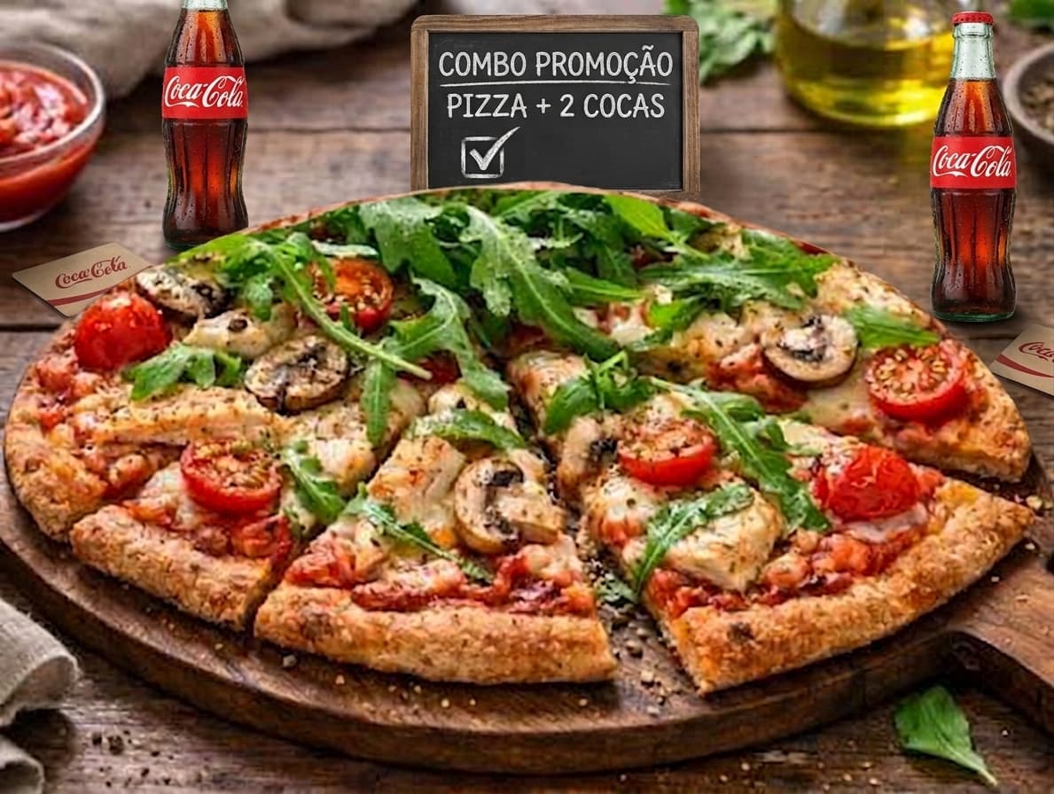 2 Pizza de Frango + 3 Coca Cola